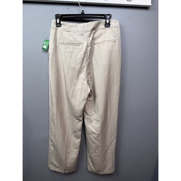 Gap High Rise SoftSuit Trouser Pants Womens 6 Beige Tan‎ Pleated Career NEW - Picture 2 of 10